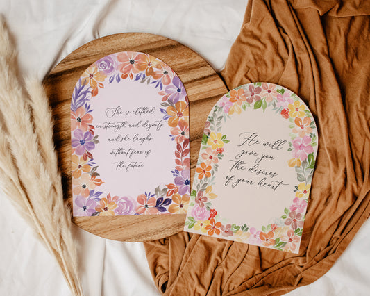 A6 Floral Bible Verses | Arch-Shaped Cards